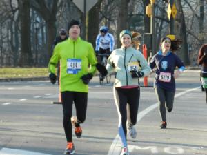 Me and Tim running in a 10K in Central Park (a few days shy of 8 months)